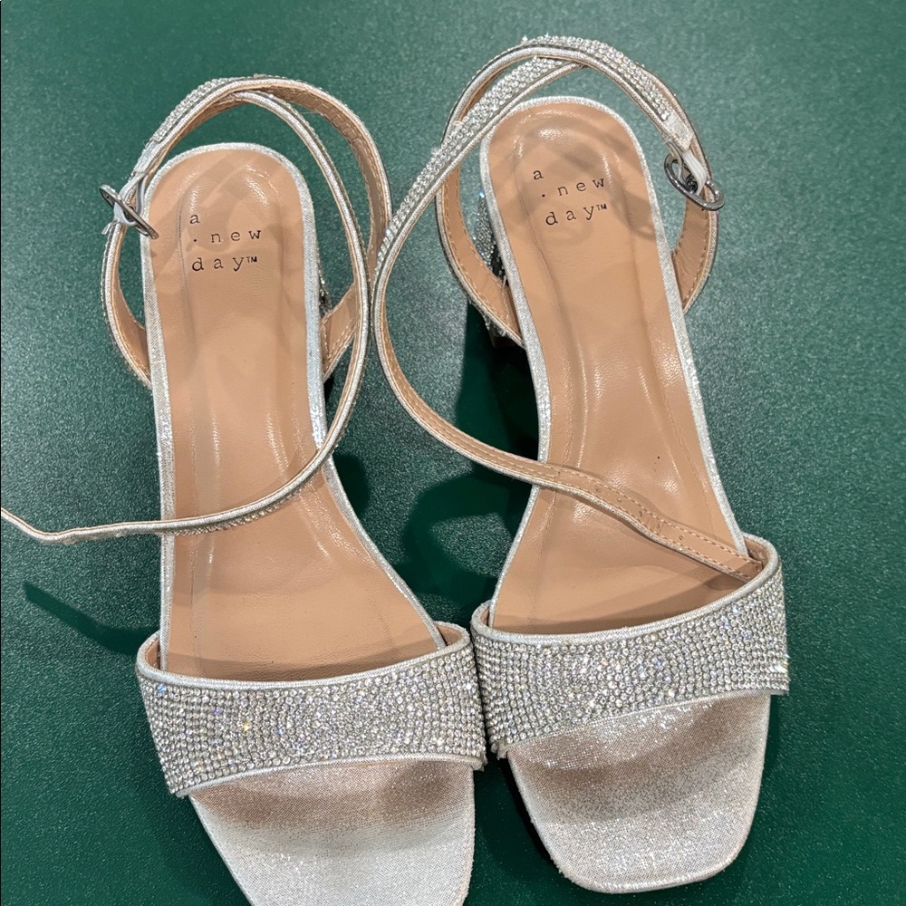 A New Day Glittering Silver Sandals